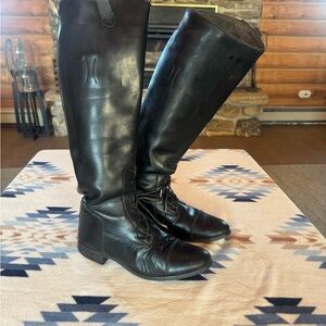 Black Equestrian Field Boots Hunt Seat English 7.5